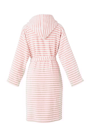 Peignoir en velours à capuche Baléares Rose