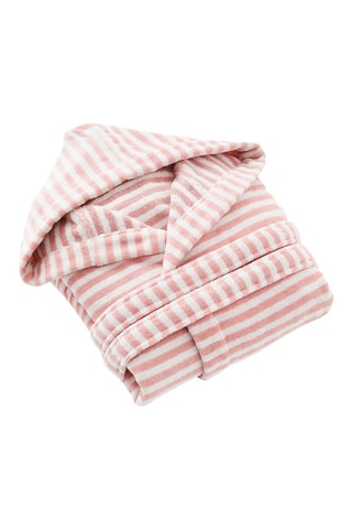 Peignoir en velours à capuche Baléares Rose