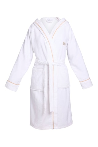 Peignoir en velours à capuche - Blanc