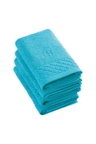 4 serviettes invités - Turquoise