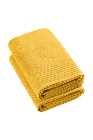 2 draps de douche - Jaune - 70 x 140 cm