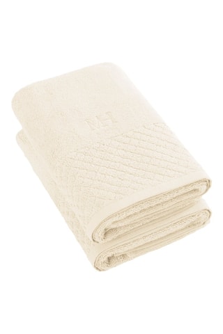 Serviette de toilette en coton peigné Uni - Ivoire - 50 x 100 cm