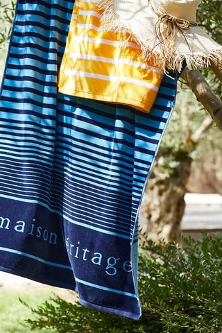 Serviette de plage Jules - Bleu - 90 x 180 cm