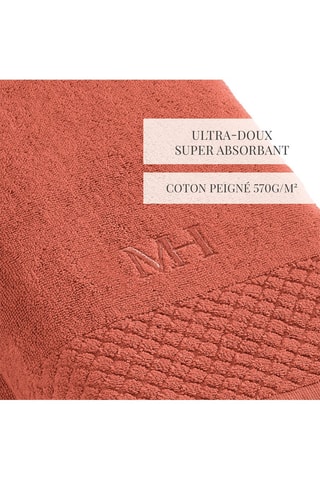 2 serviettes de bain Eden - Terracotta - 70 x 140 cm