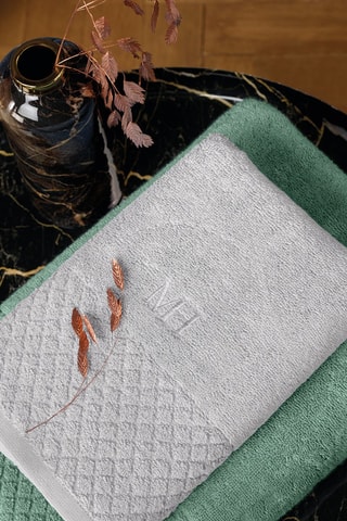 2 serviettes de toilette Eden - Vert bouteille - 50 x 100 cm