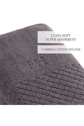 2 serviettes de toilette Eden - Gris foncé - 50 x 100 cm