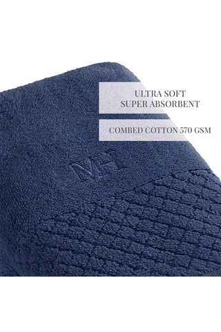 2 serviettes de toilette Eden - Bleu foncé - 50 x 100 cm