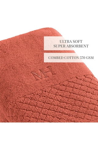 2 serviettes de toilette Eden - Terracotta - 50 x 100 cm