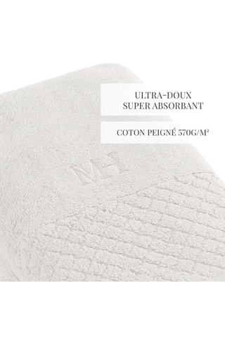 2 serviettes de toilette Eden - Blanc - 50 x 100 cm