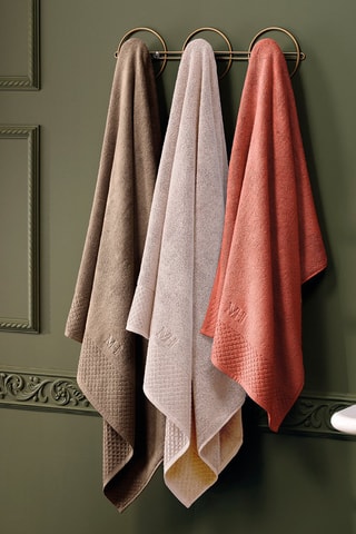 2 draps de douche - Marron - 70 x 140 cm