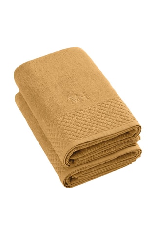 2 draps de douche - Jaune - 70 x 140 cm