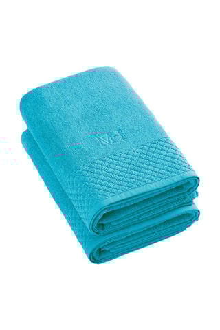 2 draps de douche - Turquoise - 70 x 140 cm