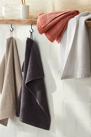 2 essuie-mains en coton peigné Eden - Terracotta