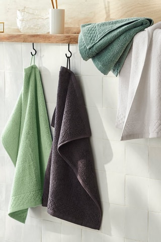 2 essuie-mains en coton peigné Eden - Vert