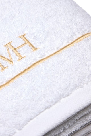 4 serviettes invité John - Blanc et doré - 30 x 30 cm