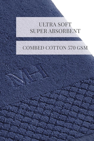 2 draps de douche Eden - Bleu marine - 70 x 140 cm