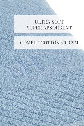 2 draps de douche Eden - Bleu - 70 x 140 cm