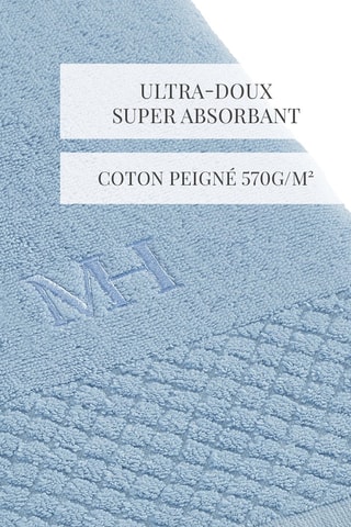 2 draps de douche Eden - Bleu - 70 x 140 cm