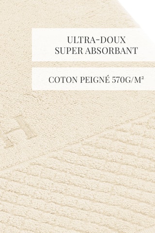 2 draps de bain Eden - Ivoire - 50 x 100 cm