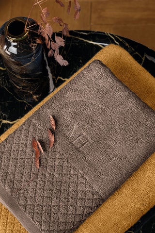 2 draps de bain Eden - Marron - 50 x 100 cm