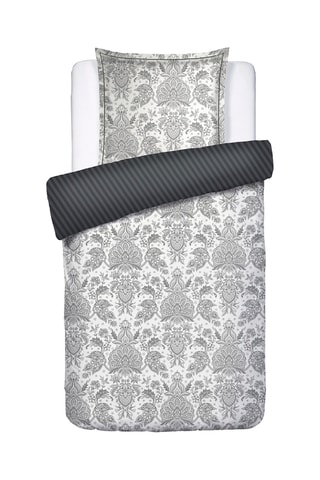 Parure de couette en satin de coton 80 fils/cm² Fleur de prestige - Beige