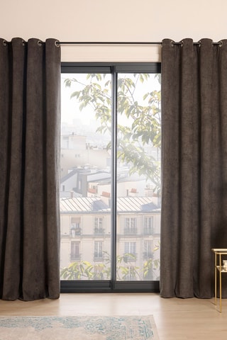Rideau Santorin - Gris foncé - 140 x 280 cm