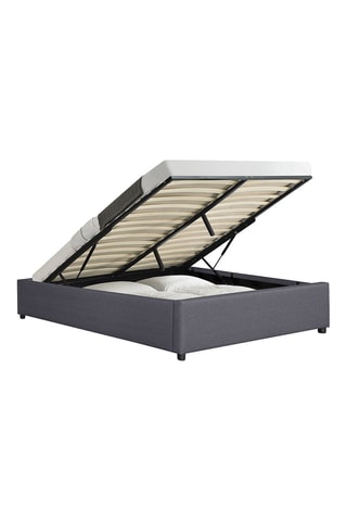 Letto contenitore Otto in tessuto grigio con rete 160 x 200 cm