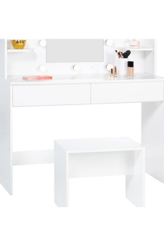 Toeletta 2 cassetti e sgabello Zita - 108 x 41 x 40 cm / 48 x 40,5 x 29,5 cm