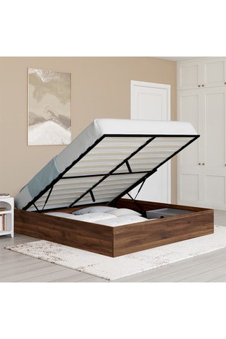 Letto-contenitore con rete in legno di noce Malta - 160 x 200 cm 