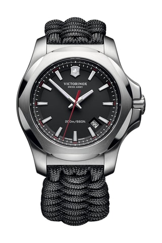 Orologio al quarzo in nylon -  Nero e argentato