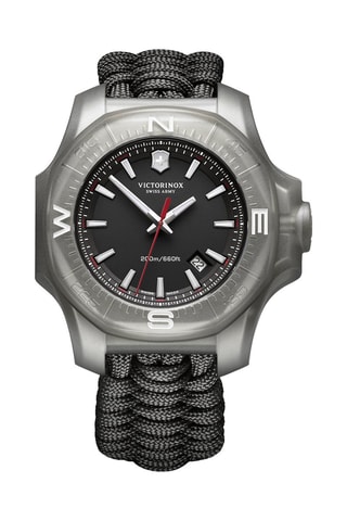 Orologio al quarzo in nylon -  Nero e argentato