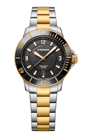 Montre à quartz en acier Seaforce - Argenté et doré