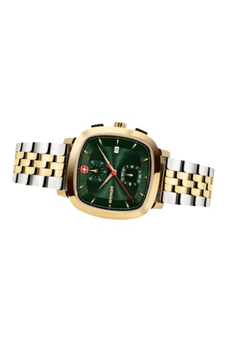 Orologio al quarzo in acciaio inossidabile - Cronografo - Argentato, dorato e verde