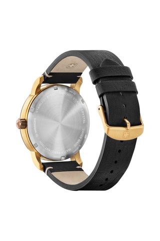 Orologio al quarzo in pelle - Nero e dorato