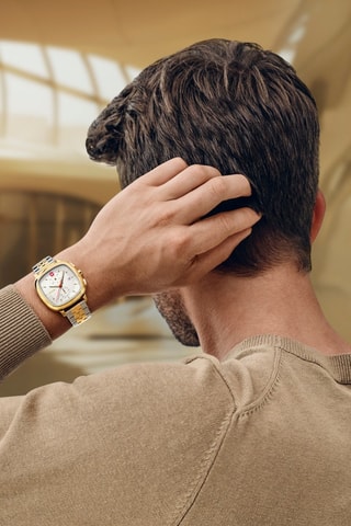 Orologio al quarzo in acciaio inossidabile - Cronografo - Bicolore e dorato