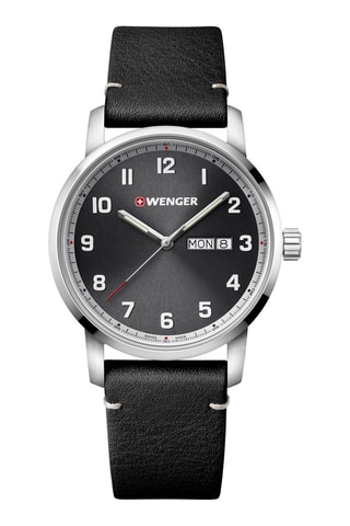 Orologio al quarzo in pelle - Nero e argentato