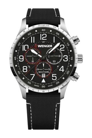 Orologio al quarzo in acciaio Attitude - Cronografo - Nero e argentato