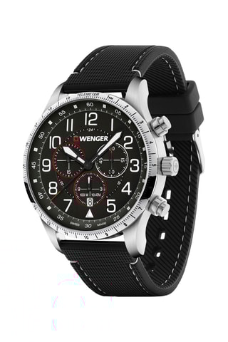 Orologio al quarzo in acciaio Attitude - Cronografo - Nero e argentato