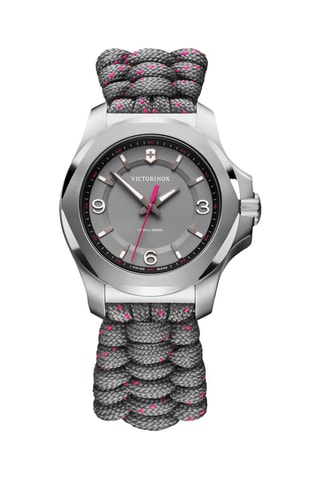 Orologio al quarzo in nylon -  Grigio e argentato