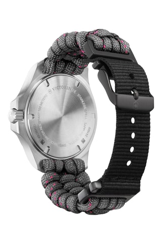 Orologio al quarzo in nylon -  Grigio e argentato