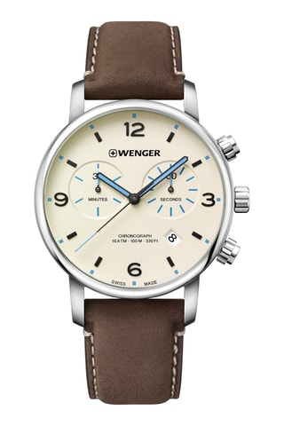 Orologio al quarzo in pelle Urban Metropolitan - Cronografo - Marrone e argentato