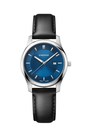 Orologio al quarzo in pelle City Classic - Nero e argentato