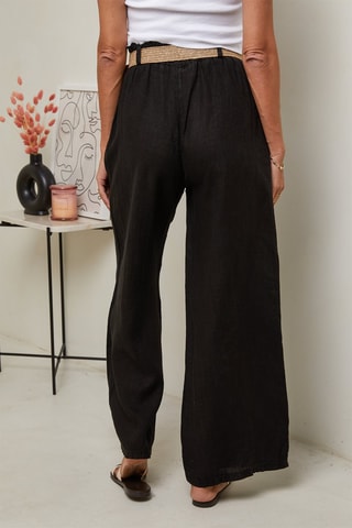 Pantaloni a vita alta - Nero e marrone