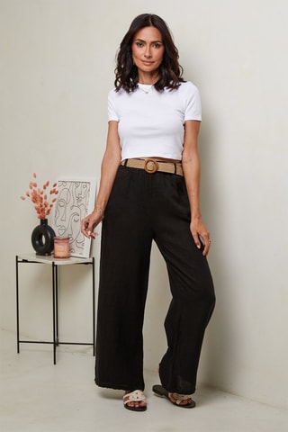 Pantaloni a vita alta - Nero e marrone