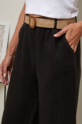 Pantaloni a vita alta - Nero e marrone