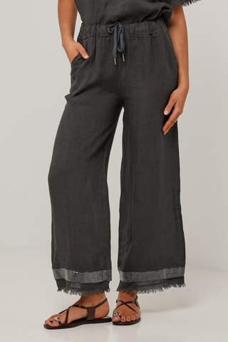 Pantaloni in lino - Grigio