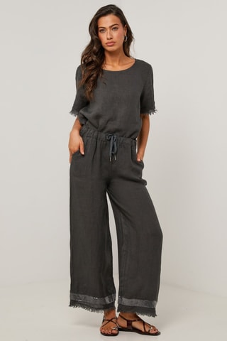 Pantaloni in lino - Grigio