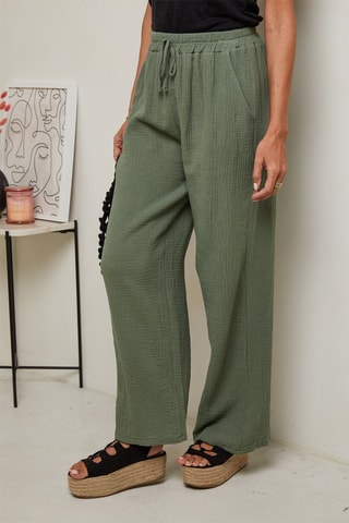 Pantaloni a vita alta - Verde