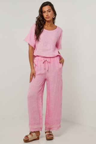 Pantaloni in lino - Rosa