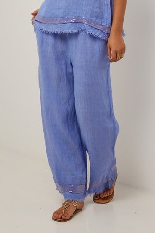 Pantaloni in lino - Blu